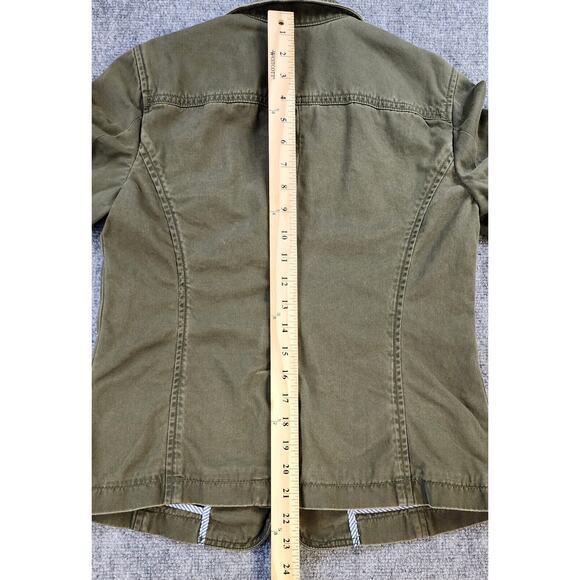 Eddie Bauer Jacket Womens 4 Green Legend Wash Two Button Lightweight Casual Work - Picture 5 of 14